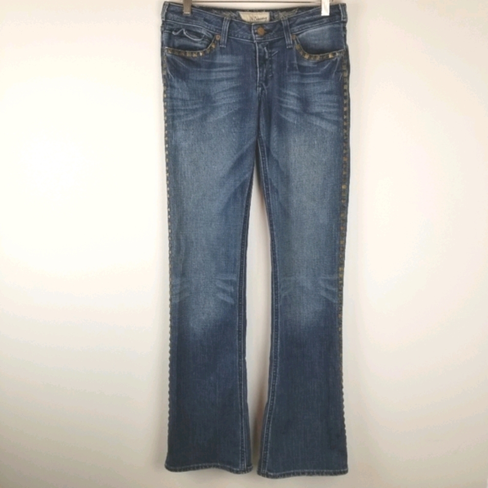 J & Company Ocean Rocks Studded Bootcut Jeans Women's 28 Low Rise Y2K
